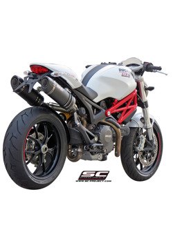 Podwójny tłumik SC-Project Oval Carbon / Titanium - Ducati Monster 696 [09-14]