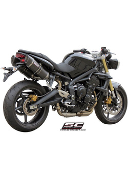 Podwójny tłumik SC-Project Oval tytan + carbon do Triumph Street Triple 675 / R (07-12)