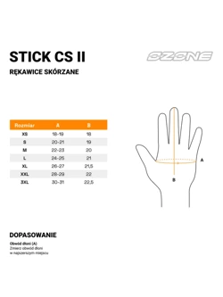 Rękawice motocyklowe damskie skórzane Ozone Stick CS II czarne