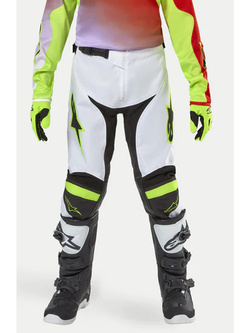 Spodnie cross dziecięce Alpinestars MX Racer Lucent biało-żółte-fluo