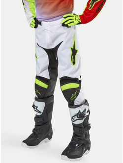 Spodnie cross dziecięce Alpinestars MX Racer Lucent biało-żółte-fluo