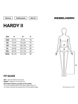 Spodnie motocyklowe damskie tekstylne Rebelhorn Hardy II czarne