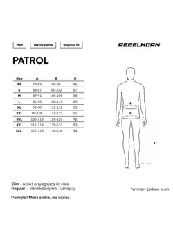 Spodnie motocyklowe tekstylne Rebelhorn Patrol czarne