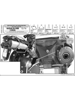 Stelaż Kappa pod kufry boczne MONOKEY do Kawasaki KLV 1000 (04-06), Suzuki DL 1000 V-Storm (02-07) 