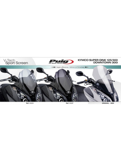 Szyba PUIG V-Tech Sport do Kymco DOWNTOWN 125i / 300i, GRAND DINK 125 / 300, SUPERDINK 125i / 300i / 350i, X-TOWN 125 / 300 czarna