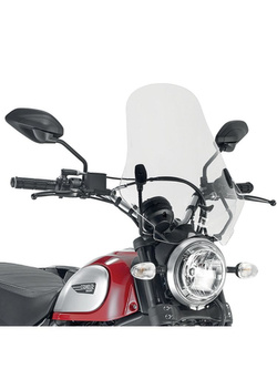 Szyba motocyklowa Givi do Ducati Scrambler 400 (16-20)/ Icon 800 (15-21) przezroczysta [mocowanie w zestawie]