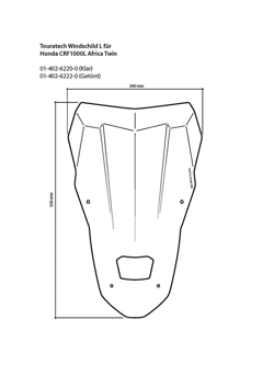 Szyba motocyklowa przezroczysta L Touratech Honda CRF1000L Africa Twin/Adventure Sports