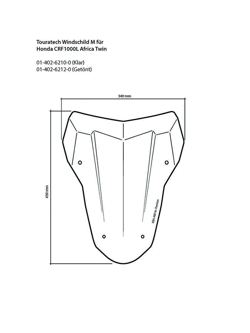 Szyba motocyklowa przyciemniana M Touratech Honda CRF1000L Africa Twin/Adventure Sports