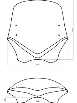 Szyba motocyklowa uniwersalna MRA V-Flow Screen "C" czarna [bez mocowania]