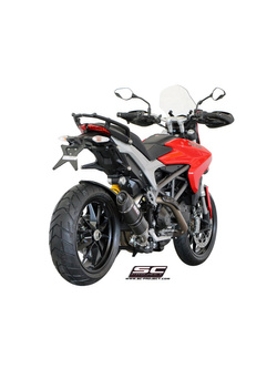 Tłumik SC-Project, Oval (Wersja niska) Titanium / Carbon (Slip On) - Ducati Hypermotard 821 [13-16]