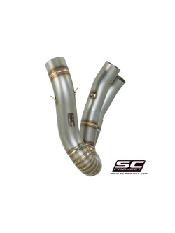 Tłumik SC-Project, S1 Titanium (Slip On) z rurą łączącą 2-1 do likwidacji zaworu - Ducati Hypermotard 821 [13-16]