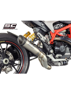 Tłumik SC-Project, S1 Titanium (Slip On) z rurą łączącą 2-1 do likwidacji zaworu - Ducati Hypermotard 821 [13-16]