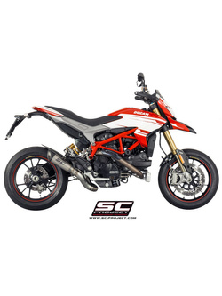 Tłumik SC-Project, S1 Titanium (Slip On) z rurą łączącą 2-1 do likwidacji zaworu - Ducati Hypermotard 821 [13-16]