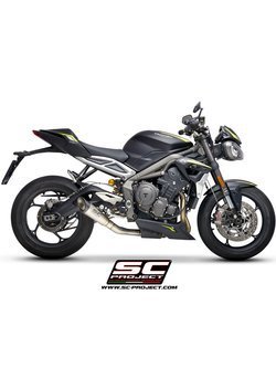 Tłumik SLIP-ON S1 Titanium z karbonową końcówką SC-Project do Triumph Street Triple 765 S/R/RS (2020)