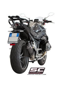 Tłumik Slip-on SC-Project Czarna stal nierdzewna [Owal] do BMW R 1200 R / RS [15-17]