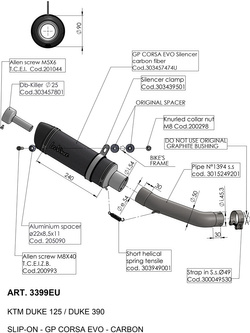 Tłumik motocyklowy LeoVince GP Corsa Evo KTM Duke 125/ 390 (21-23) włókno węglowe