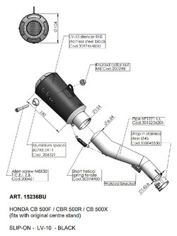 Tłumik motocyklowy LeoVince LV-10 Black Edition Honda CB 500 X/ F/ CBR 500 R (19-) [stal nierdzewna] 