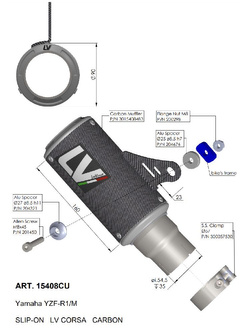 Tłumik motocyklowy LeoVince LV Corsa Carbon Yamahy YZF-R1 (20-) [stal nierdzewna] 