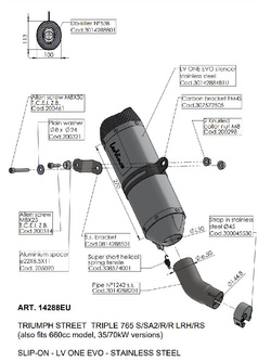 Tłumik motocyklowy LeoVince LV ONE EVO Triumph Street Triple 765 S/SA2/R/R LRH/RS (17-19) [stal nierdzewna]