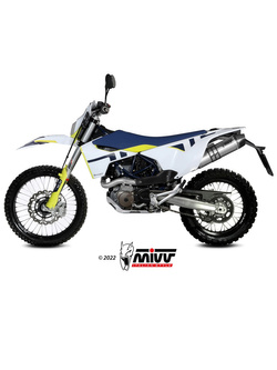 Tłumik motocyklowy Slip-On Line (Oval) MIVV do Husqvarna 701 Supermoto / Enduro (21-) srebrny