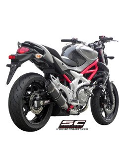 Tłumik owalny Slip-on SC-Project do Suzuki GLADIUS 650 [09-16]