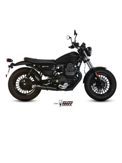 Tłumiki motocyklowe Slip-On (GHIBLI) MIVV do Moto Guzzi V9 Bobber / Roamer (16-20) czarne