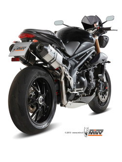 Tłumiki motocyklowe Slip-On Line (Speed Edge) MIVV do Triumph Speed Triple 1050 R / S / RS (11-15) srebrne