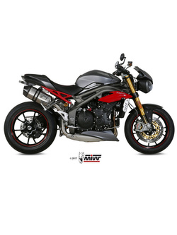 Tłumiki motocyklowe Slip-On Line (Speed Edge) MIVV do Triumph Speed Triple 1050 R / S / RS (16-17) srebrne