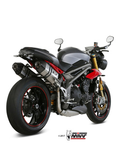 Tłumiki motocyklowe Slip-On Line (Speed Edge) MIVV do Triumph Speed Triple 1050 R / S / RS (16-17) srebrne