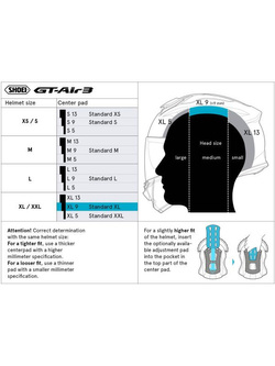 Wkładka centralna Shoei XL9 typ Q do kasku Neotec 3, GT-Air 3