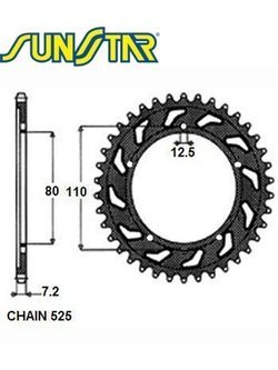 Zębatka napędzana tylna SUNSTAR 1-4335 [45 zęby] do HONDA XRV 750AFRICA TWIN [93-02] 