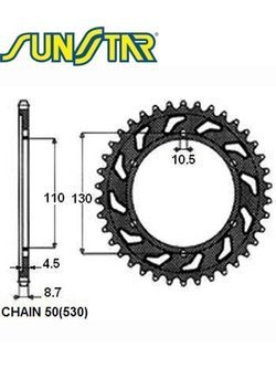 Zębatka tylna napędzana SUNSTAR 1-5474 [46 zębów] do YAMAHA FZ6/ FZ6 FAZER [04-09] 