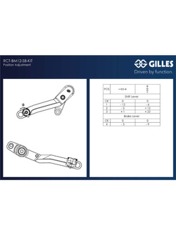 Zestaw dźwigni hamulca i zmiany biegów GILLES RCT-BM12-SB-KIT-B BMW R 1300 GS (24-) czarne