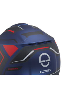 Zestaw: kask szczękowy Schuberth C5 Omega niebiesko-czarno-czerwony + dedykowany interkom motocyklowy Schuberth SC2