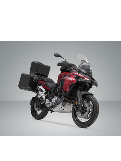 Zestaw: kufry boczne 45/37L + kufer centralny 38L TRAX ADV+ stelaże SW-MOTECH do motocykla BMW R 1250 GS / Adventure (21-) czarne