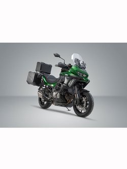 Zestaw: kufry boczne 45/45/38 + kufer centralny TRAX ADV + stelaże SW-MOTECH Honda CB 500 X (13-)/ NX500 (23-) [pojemność: 2 x 45l + 38l] czarne