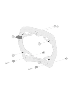 Zestaw: kufry boczne DUSC L + kufer centralny DUSC L + stelaże PRO + stelaż Adventure-Rack SW-Motech BMW S 1000 XR (19-) [poj.: 3 x 41l]