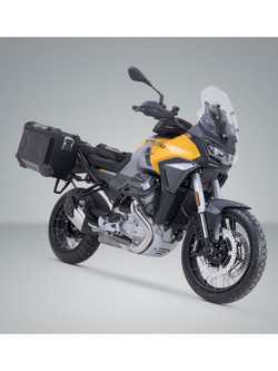 Zestaw: kufry boczne TRAX ADV + stelaże PRO SW-Motech Moto Guzzi Stelvio (23-) czarne [poj.: 2 x 45 L]