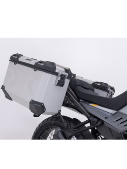 Zestaw: kufry boczne TRAX ADV + stelaże PRO SW-Motech Moto Guzzi Stelvio (23-) srebrne [poj.: 2 x 45 L]