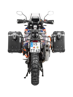 Zestaw: kufry boczne czarne "And-Black" Zega Evo + stelaże srebrne Touratech KTM Super Adventure 1290 S/R (21-) [poj.: 31+38l]