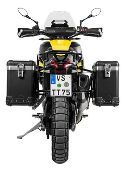 Zestaw: kufry boczne czarne "And-Black" Zega Pro + stelaże czarne Touratech Aprilia Tuareg 660 [poj.: 31+38l]