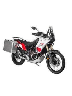 Zestaw: kufry boczne srebrne Zega Mundo + stelaże czarne Touratech Yamaha Tenere 700 / World Raid (38+45L)