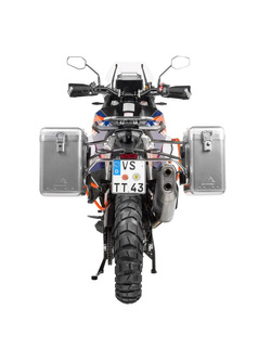 Zestaw: kufry boczne srebrne Zega Mundo + stelaże srebrne Touratech KTM Super Adventure 1290 S/R (21-) [poj.: 31+38l]