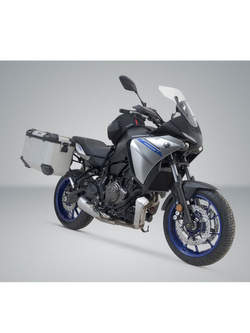 Zestaw: kufry boczne + stelaże EVO TRAX ADV SW-Motech Yamaha MT-07 Tracer (16-) [poj.: 2 x 45 L] srebrne