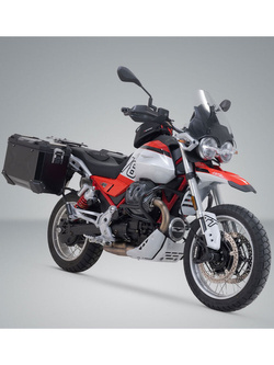 Zestaw: kufry boczne + stelaże PRO TRAX ADV SW-Motech Moto Guzzi V85 TT/ Strada/ Travel (24-) czarne [poj.: 45 + 37 L]