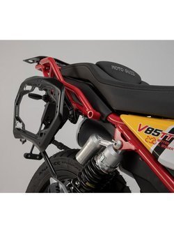 Zestaw: kufry boczne + stelaże TRAX ADV SW-MOTECH 37/45 L/P do motocykla Moto Guzzi V85 TT (19-) [pojemność 37+ 45 L]