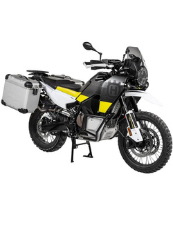 Zestaw: kufry boczne z anodowanego aluminium srebrne "And-S" Zega Evo + stelaże czarne Touratech Husqvarna Norden 901, KTM Adventure 890/ R/ 790/ R [poj.:38+45l]