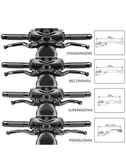 Zestaw regulowanych klamek standardowych z zawiasem 3.0 PUIG do Kawasaki Z1000 (03-06)