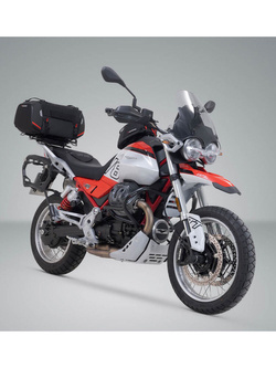 Zestaw: torba na tył Rackpack + stelaż Adventure-Rack SW-Motech Moto Guzzi V85 TT/ Travel (24-) [poj.: 32,0-42,0 l]